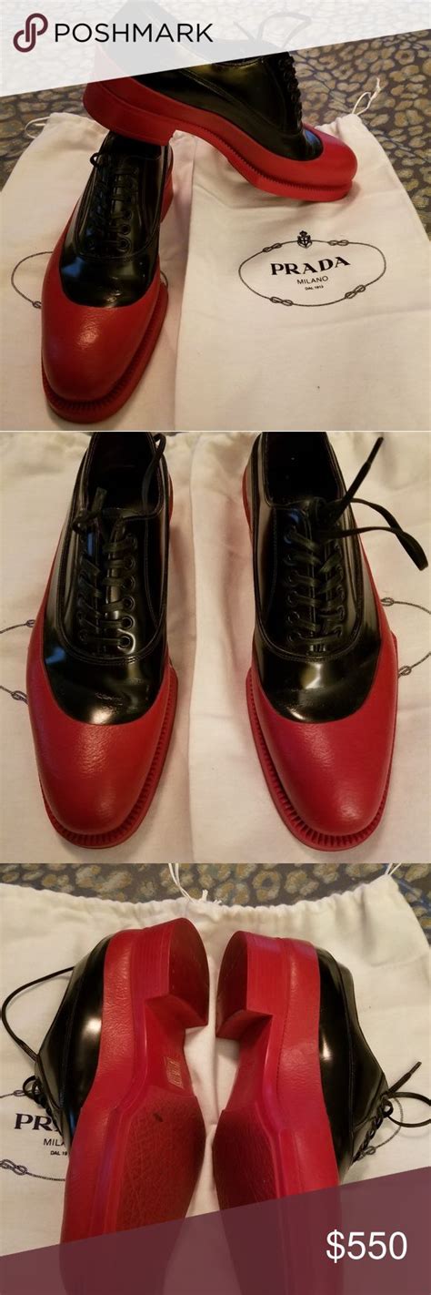 oxfords with red soles prada